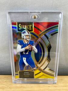 lot 422 image: 2023 Panini Select Prizm Josh Allen NFL Buffalo Bills Football Die Cut Card