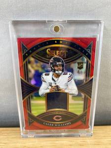 lot 425 image: 2024 Panini Select Rookie Swatches Caleb Williams Jersey NFL Card - Chicago Bears