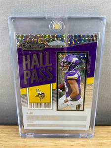 lot 439 image: 2023 Panini Contenders Hall Pass Justin Jefferson NFL Football Card - Minnesota Vikings