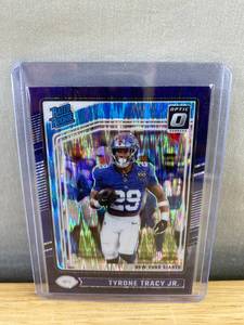 lot 450 image: 2024 Donruss Optic Rated Rookie Tyrone Tracy Jr. New York Giants NFL Card