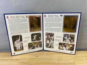 lot 458 image: 2000 Mark McGwire & Sammy Sosa 1998 Home Run Record 22kt Gold MLB Cards Set