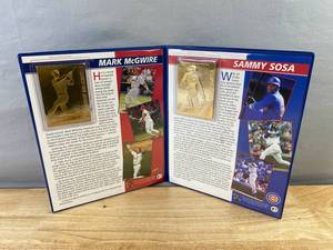 lot 460 image: 2000 Danbury Mint 22kt Gold MLB Baseball Cards Mark McGwire & Sammy Sosa