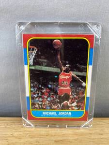 lot 5A image: Michael Jordan Chicago Bulls NBA Rookie Card Reprint - 1 of 10,000 Sports Stars USA J