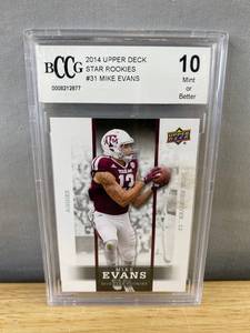 lot 473 image: 2014 Upper Deck Mike Evans Star Rookies Graded BCCG 10 Mint - Tampa Bay Bucs J