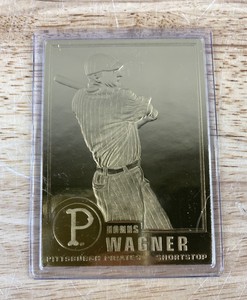 lot 474 image: 2000 Honus Wagner 22kt Gold MLB Baseball MLB Card - Pittsburgh Pirates