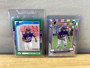 lot 495 image: Dallas Turner NFL Rookie Cards - Donruss Rated Rookie & The Rookies Minnesota Vikings J