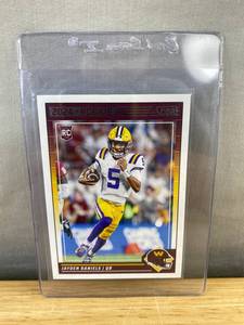 lot 497 image: 2024 Panini Score Jayden Daniels Rookie Football NFL Card - Washington Commanders J