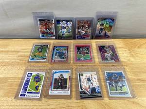 lot 522 image: 12 NFL Football Rookie and Insert Card Lot - Stars, Rated Rookies, Prizms J
