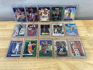 lot 534 image: 15 NBA Basketball Trading Cards - Stars, Rookies, Inserts, Luka, Magic, Wemby and more