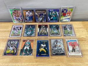lot 536 image: 15 Card NFL Football Rookie & Star Player Lot - Achane, Stroud, Diggs and more