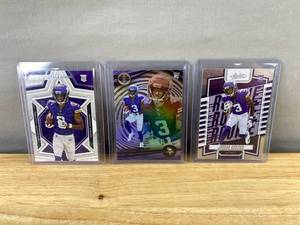 lot 543 image: Jordan Addison Minnesota Vikings Rookie 3 NFL Card Lot