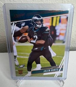 lot 603 image: 2020 Panini Prestige Jalen Hurts Rookie Card NFL Football Philadelphia Eagles #310 M