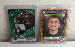 lot 615 image: NFL Football Justin Fields and Bo Nix Rookie Football Card Lot M