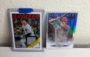 lot 622 image: Topps Anthony Rizzo Relic Card and Mike Trout Stars of MLB Baseball Card M