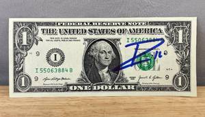 lot 37D image: Pau Gasol Autographed $1 Bill - NBA Los Angeles Lakers Basketball I
