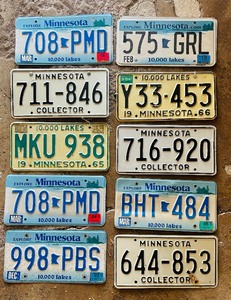 lot 68 image: Assorted Vintage Minnesota License Plates