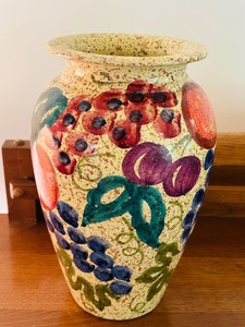 lot 79 image: Colorful Vase with Fruit Motif