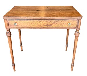 lot 57 image: G - Vintage Grand Rapids Walnut Desk with Single Drawer
