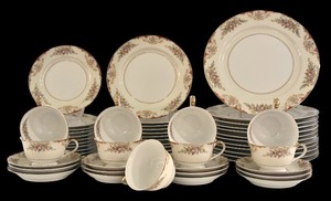 lot 113 image: K - Vintage Noritake M Floral China Dinnerware Set, 54 Pieces