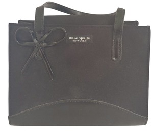 lot 117B image: LR - Kate Spade Black Tote Purse with Bow Detail