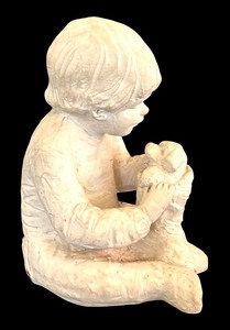 lot 139 image: MBR - Austin Productions 1987 Bright Eyes Boy with Dog Sculpture