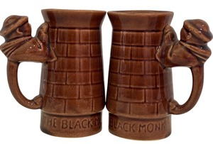 lot 166 image: DR - Pair of Vintage The Black Monk Ceramic Mugs 4.75 Inch