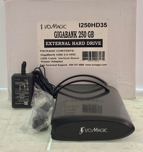lot 167 image: MBR - IOMagic GigaBank 250GB External Hard Drive with Power Adapter