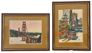 lot 177 image: LR - Set of 2 Framed San Francisco Art Prints by Tang