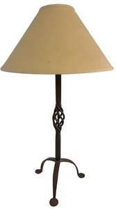 lot 204 image: BR3 - Bronze Color Table Lamp with Beige Shade