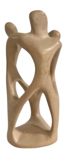 lot 205 image: K - 9 Inch Abstract Soapstone Sculpture of Embracing Figures