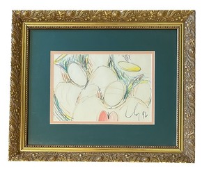 lot 162 image: K - Framed Abstract Drawing Signed and Dated 1996