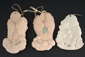 lot 181 image: K - Set of 3 Angel Christmas Ornaments, Approx. 5 Inch