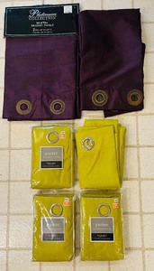 lot 99 image: LR - Set of 6 Grommet Top Drapery Panels, Parker and Platinum Collection, 84 Inch Length