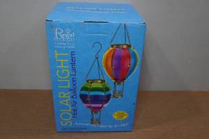 lot 109 image: Regal Art & Gift Hot Air Balloon Solar Lantern - Small, Rainbow