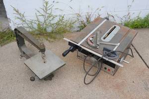 lot 203 image: Vintage Scroll Saw and Table Saw