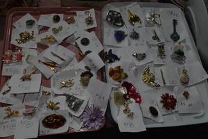 lot 170 image: Assorted Pins and Earrings