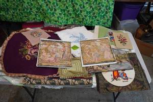 lot 15 image: Antique Needlepoints and Fabric