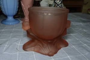 Vintage Dermay Pink Satin Art Deco Powder Dish