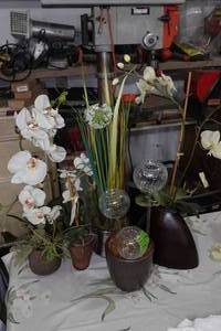 lot 65 image: Assorted Artificial Plants in Vases