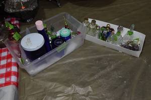lot 86 image: Assorted Vintage Jars and Bottles