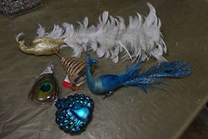 lot 90 image: Peacock Christmas Ornaments
