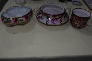 lot 107 image: 3 Hand Painted China Pieces