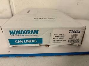 lot 58 image: 100x 40-45 gal Monogram Can Liners