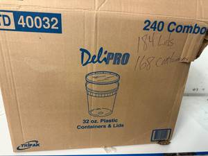 lot 63 image: 32oz Plastic Containers & Lids(168 Containers184 Lids)-Open Box