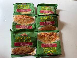 lot 112 image: BB. 6x 1lb4oz Simply Potatoes Shredded Hashbrowns