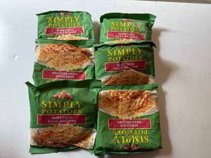lot 114 image: BB. 6x 1lb4oz Simply Potatoes Shredded Hashbrowns