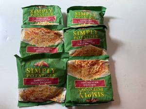 lot 115 image: BB. 6x 1lb4oz Simply Potatoes Shredded Hashbrowns