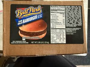 lot 129 image: DD. 12x Ball Park Flame Grilled Cheeseburgers