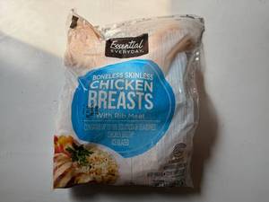 lot 133 image: EE. 3lbs Boneless Chicken Breasts-Possible 12 Cut Slit From Case Opening