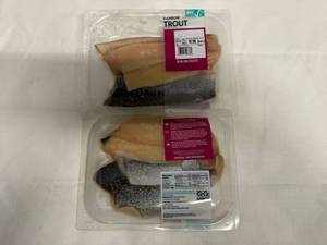 lot 144 image: K. 2x 4 portions Atlantic Salmon wSeafood Stuffing